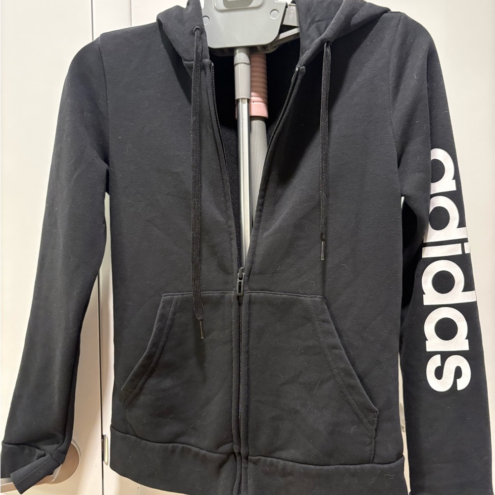 Adidas Black Hoodie with White Logo and Sweat Pants - 2 piece set